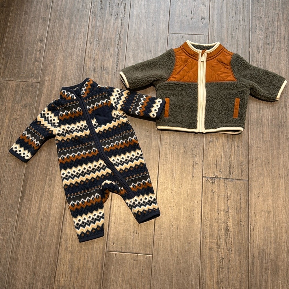 Fleece romper and coat